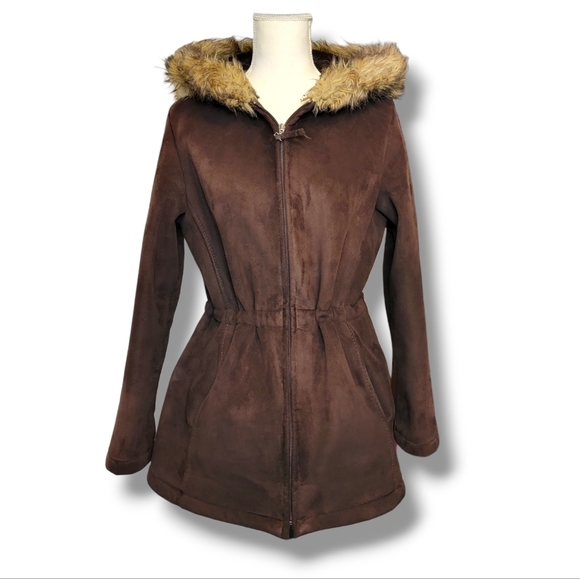 Liz Clairborne Faux Suede/Fur Coat Size Medium (8/10)‎ - Picture 3 of 11